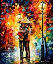 2021 Hand Painted The Street Lights Lover Landscape Knife Oil Painting On Canvas 16x16inch Mixorde Framed From Dmingjie 16 81 Dhgate Com Scenery Paintings Modern Art Styles Beautiful Landscapes Scenery