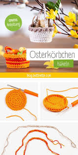 Diy Osterdeko Osterkorbchen Hakeln Diyosterdeko Hakeln Osterkorbchen In 2020 Easter Crochet Easter Basket Diy Crochet Easter Basket