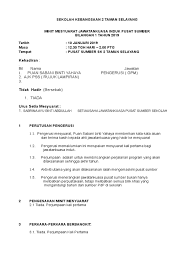 Contoh sistem fail di sekolah. Format Minit Mesyuarat 2019