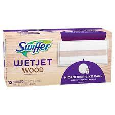 The thought of all of those pads ending up in the landfill has had me racked with swiffer guilt. Wetjet Wood Mopping Pad Refill Swiffer
