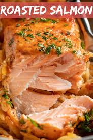 Roasted Salmon With Orzo In Vodka Sauce Let The Baking Begin In 2020 Salmon Glaze Recipes Oven Roasted Salmon Roasted Salmon Recipes