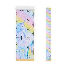 Basumee Height Chart For Kids Unicorn Wall Ruler Growth Chart Wood And Canvas Wall Decals 7 9x79 In
