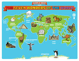 Since ancient times, numerous ?seven wonders? 7 Wonders Of The World On A Map Tourism Company And Tourism Information Center