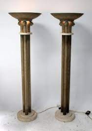 Lot Art Pair Of Maitland Smith Torchere Floor Lamps With Lions