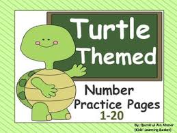 Turtle Themed Number Practice Pages 1 20 Number Words Learning Math Promoting Success