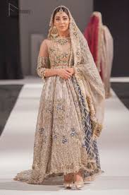 Buy Pakistani Bridal Wear Off White Back Train Maxi