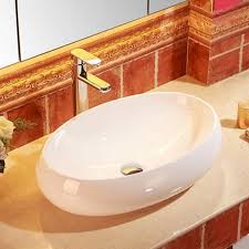 Cuba De Apoio Banheiro Lavabo Sobrepor Oval De Porcelana Ceramica Louca C268 Premierdecor Cuba De Apoio Torneira Banheiro Cuba Banheiro
