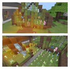 Greenhouse With Beautiful Waterfall Minecraft Minecraft Greenhouse Diy Greenhouse Minecraft Interior Design