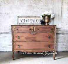Shop for rustic and distressed furniture and decor. Distressed Rose Gold Dresser Chalk Paint Furniture Gold Dresser Rose Gold Dresser