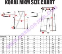 koral bjj gi size chart koral light gi size chart