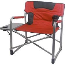 Ozark Trail Xxl Folding Padded Director Chair With Side Table Red Walmart Com Outdoor Folding Chairs Camping Chairs Camping Furniture