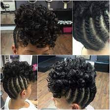 Braided Updo With A Curly Top For Black Hair Protectivestylesbraidsforblackhair C Protective Hairstyles For Natural Hair Braids With Curls Natural Hair Braids