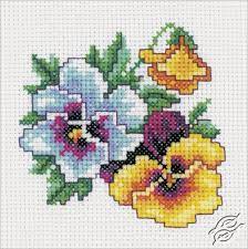 Rose sunflower tulip flower cross stitch kits package 18ct 14ct 11ct cloth silk cotton thread embroidery diy handmade needlework. Pansy H242 By Rto