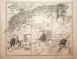 Mt kilimanjaro is the highest peak of the continent and sahara desert is the world's largest desert. Marokko Algerien Tunesien Morocco Algeria Tunisia Map 1857 Landkarte Titel Marocco Algier Und Tunis 1857 Etc 1857 Karte Antiquariat Wien Fine Books Prints