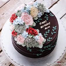 Design Chocolate Birthday Cake For Mother Happy Birthday Chocolate Cake With Name Edit Amsa Happy Birthday Cake Images Happy Birthday Chocolate Cake Happy Birthday Mom Cake