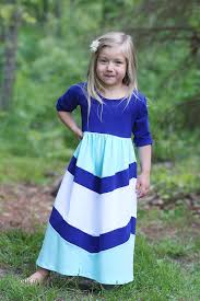 Girls Long Knit Modest Dress Navy Mint White Chevron Girls Modest Fashion Kids Dress Modest Girls Dresses