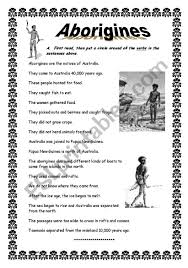 The land area is over 178,000 square miles (462,000 square kilometer), with the mainland accounting for 80 percent. Aborigines The Natives Of Australia 18 Pages Comprehensive Unit Of Work Lesson Lower Level To Elementary Editable Colour Version Also Available Esl Worksheet By Ranclaude