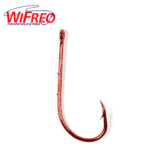 Wifreo 20pcs Bag Red Baitholder Hook High Carbon Steel Bait Holder Fishing Hook Nickle Color Fish Hooks Size 2 4 6 8 10
