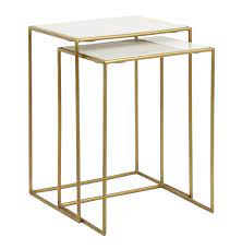 Side table with drawers $99.99 compare at $125 see similar styles hide similar styles quick look. Nordal Side Table Set Gold With Marble Living And Co