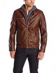 Guess Men S Faux Leather Hooded Moto Jacket Review Leatherjacketsformenbrown Leather Jacket With Hood Leather Jacket Men Guess Men