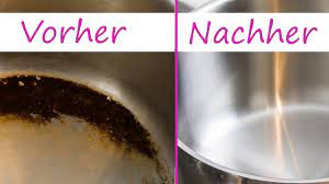 Unten am topfboden etwas eingebrannt und schwarz geworden ist. Stark Angebrannten Topf Richtig Reinigen Mit Natron Und Spulmittel Youtube