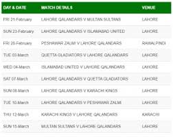 Jun 11, 2021 · action is coming thick and fast from the resumed season of the pakistan super league (psl) 2021. Psl Schedule 2020 Pakistan Super League 5 Matches Time Table Socioon