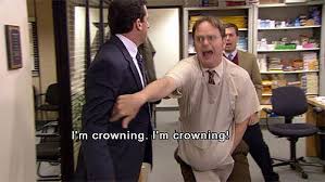 The Office Baby Shower When Dwight Gives Birth To A Buttered Watermelon Haha The Office Show The Office Office Humor