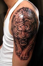 Black Tribal Tiger Shoulder Tattoo Cool Shoulder Tattoos Cool Half Sleeve Tattoos Sleeve Tattoos
