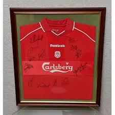 Lfchistory.net is all about the history of liverpool fc. Liverpool Fc 2001 Framed Shirt Signed By The Treble Winners Charitystars
