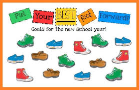 Put Your Best Foot Forward Bulletin Board Back To School Bulletin Boards School Bulletin Boards Bulletin Boards