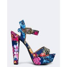 Bosco Sandal Blue Platform Shoes Ankle Strap Shoes Peep Toe Sandals