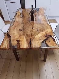 Unique 6 Person Epoxy Resin Table Wood Table Design Wood Slab Dining Reclaimed Wood Coffee Table