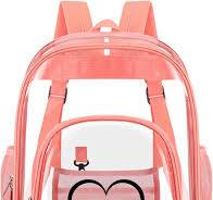 Amazon.com: Mochila transparente personalizada con nombre personalizado,  bonita bolsa transparente resistente, mochila transparente rosa/negro/gris,  ...