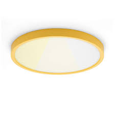 White round led energy star flat panel ceiling flush mount fixture with selectable color temperature. Taloya Yellow Flush Mount Ceiling Light Kids 12 Inch 20 Watt Round Flat Led Light Fixture For Child Teen Nursery Bedroom 3 Color Temperatures In One 3000k 4000k 6500k Round Buy Online In Botswana At