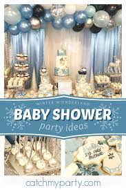 Winter Wonderland Baby Shower Kiania S Baby Shower Catch My Party Winter Baby Shower Decorations Winter Wonderland Baby Shower Boy Winter Baby Shower Themes