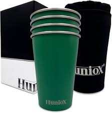 HUNIOX® Campingmugg Rostfritt Stål 4-pack 500 ML