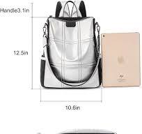 YOUNXSL Zaino Da Donna Alla Moda Borsa a Mano Dal Design Multiuso Borse e  Borsa a Tracolla Borsa Da Viaggio In Pelle PU(Argento) : Amazon.it: Moda