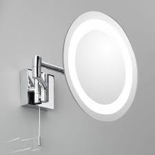 Ax0356 Genova Round Magnifying Mirror With Light And Pull Cord Switch Chrome Swing Arm Mirror Illuminated Mirrors Bathroom Mirror Lights Magnifying Mirror
