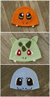 First Generation Starter Pokemon Inspired Crochet Pattern Pack Charmander Bulbasuar Squirtle Pokemon Crochet P Crochet Pokemon Crochet Hats Crochet Pokemon Hat