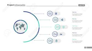 Five Steps Process Chart Slide Template Business Data Infochart