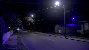 New lamps often are an important feature in a commercial district revitalization project. Failing Street Lights In Tampa Emit Bright Purple Hue