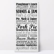 great british dishes canvas print
