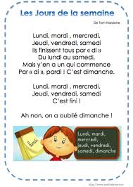 Comptines Et Chansons Pour Apprendre Les Jours De La Semaine Le Jardin D Alysse Onderwijs