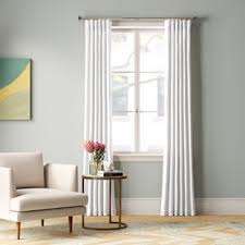Burlap color semi sheer curtains 84 inch length for living room decor set 2 window panel grommet drapes linen cotton textured country rustic farmhouse curtains for bedroom tan brown 52x84 inches long 27 $29 99 Rustic Curtains Drapes Joss Main