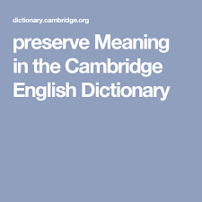 Preserve Meaning In The Cambridge English Dictionary English Dictionaries Cambridge English English
