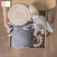 Johnson's bedtime goodnight kisses baby gift set shampoo, lotion, bath soap. Baby Towel Newborn Bath Toy Set Double Sided Cotton Blanket Wooden Rattle Bracelet Crochet Toys Baby Bath Gift Products For Kids Shopingworld