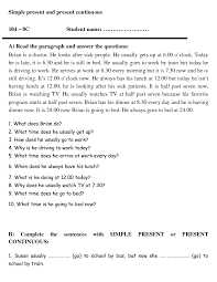 Simple Present Tense Simple Past Tense Present Continuous Exercises Click To Close Or Click And Drag To Move Reading Comprehension Worksheets Continuity Reading Comprehension