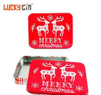 Factory Customised Tinplate Storage Container Red Rectangle ...