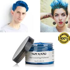 Like, am i about to dye my hair blue rn? Blue Hair Dye Color Wax Temporary Hairstyle Cream 4 23 Oz Pomades Natural Hairstyle Wax For Men Women Kids Party Cosplay Halloween Date Blue