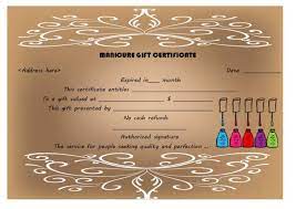 Use this gift certificate printable to put a smile on someone you care for. Top 10 Specialized Manicure Gift Certificate Templates Demplates